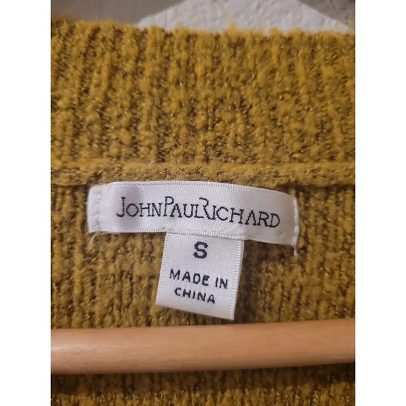 John Paul Richard Womens Cozy Round Neck Long Sleeve Sweater Size S Gold Black - Picture 5 of 5